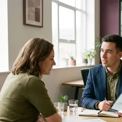 Rendez-vous commercial préparé avec une tablette